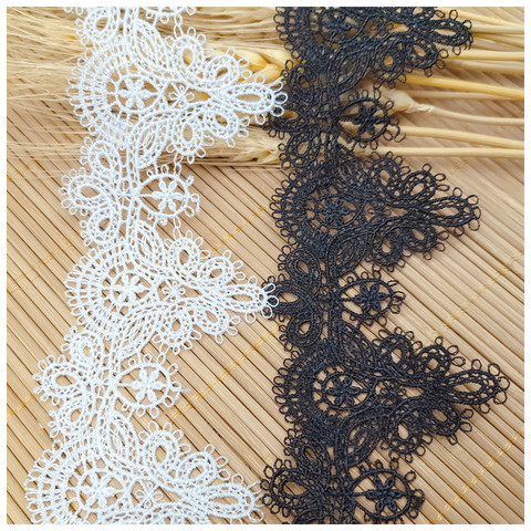 1Yards Latest Lace Fabric 6cm Guipure Crafts Flower Lace Fabric Ribbon Collar Cotton Lace Trim Sewing Applique dentelle LQ34 ► Photo 1/4