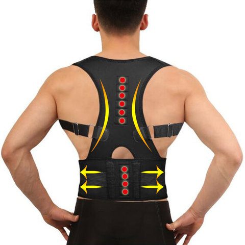 Orthopedic Magnetic Therapy Back Support Belt Posture Corrector Shoulder  Spine Girdle Corset Straightener Back Brace - Price history & Review, AliExpress Seller - Drop Shipping Healthy Store