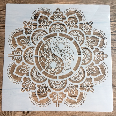 New 30 * 30cm size diy craft mandala mold for painting stencils stamped photo album embossed paper card on wood, fabric, wall ► Photo 1/6