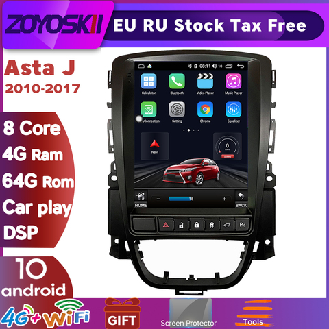 ZOYOSKII Android 10 10.4 inch vetical Tesla screen car gps multimedia radio navigation for Opel Astra J Vauxhall Astra 2010-2017 ► Photo 1/6