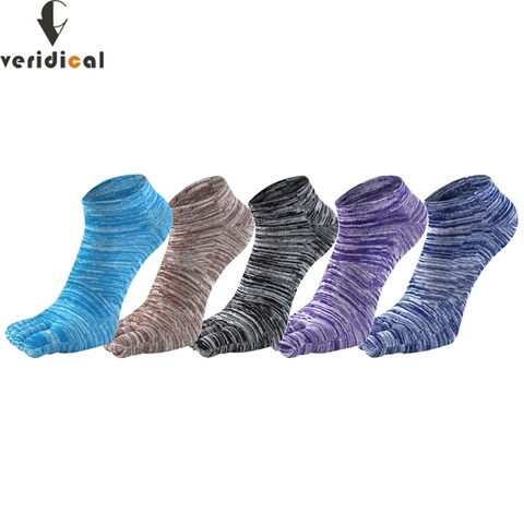 VERIDICAL Colorful Ankle Five Finger Socks Men Pure Cotton Fashion Novelty Harajuku No Show Happy Socks With Toes Hot Sell   ► Photo 1/6