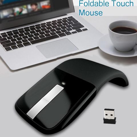 Wireless Foldable Arc Touch Ergonomic Computer Mouse For Microsoft Laptop Usb Optical Office PC Mice 3d Folding Mice For Macbook ► Photo 1/6