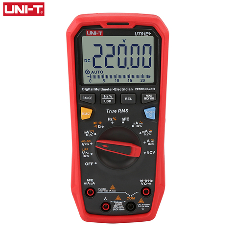 UNI-T UT61E+ Digital Multimeter Professional Tester True RMS Auto Range Unit Meter 220mF Large Capacitance 22000 Digits Display ► Photo 1/6