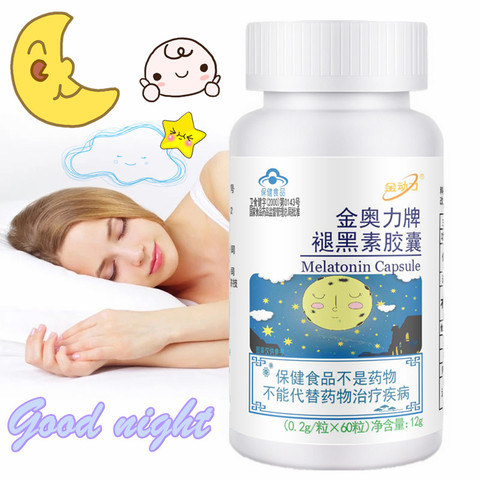 Sleeping Pills Strength Melatonin Help Improve Sleep Night Time Aid Fast Dissolve Dietary Supplement Promotes Relaxation Health ► Photo 1/6