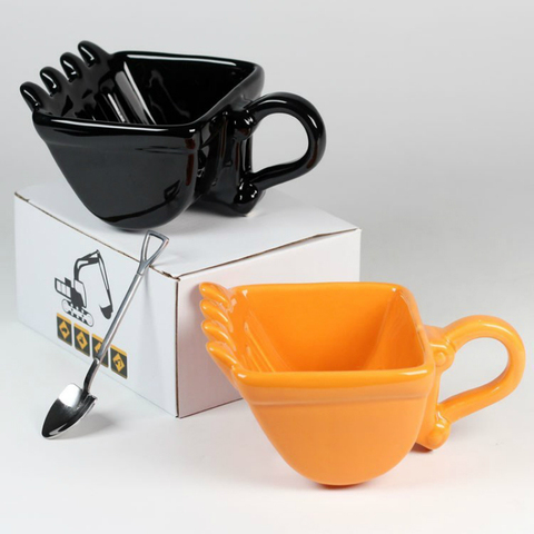 340ml Funny Mugs Excavator Bucket Model Coffee Mugs Creative For Dessert Ceramic Mug Cups For Coffee Best Gift Canecas Cake Cup ► Photo 1/5