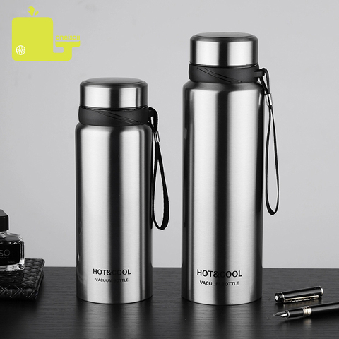 oneisall 750/1200ML Portable Large Capacity Stainless Seel Thermos Bottle Outdoor Sports Vacuum Flask Water Bottles With Handle ► Photo 1/6