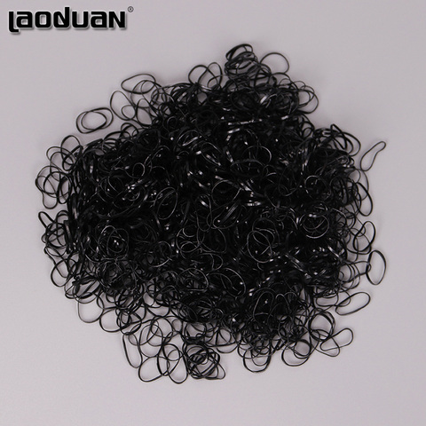 1.5CM 1000PCS/Bag Clear and black Rubber Hair Band Rope Ponytail Holder Elastic Women Hair Band ► Photo 1/3