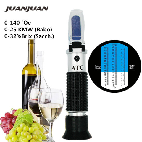 Juice Refractometer 0 - 140°OE Hand held Wine Sugar Concent Meter 0-32%Brix Tester Fruit Sugar Content Detection 40% off ► Photo 1/6