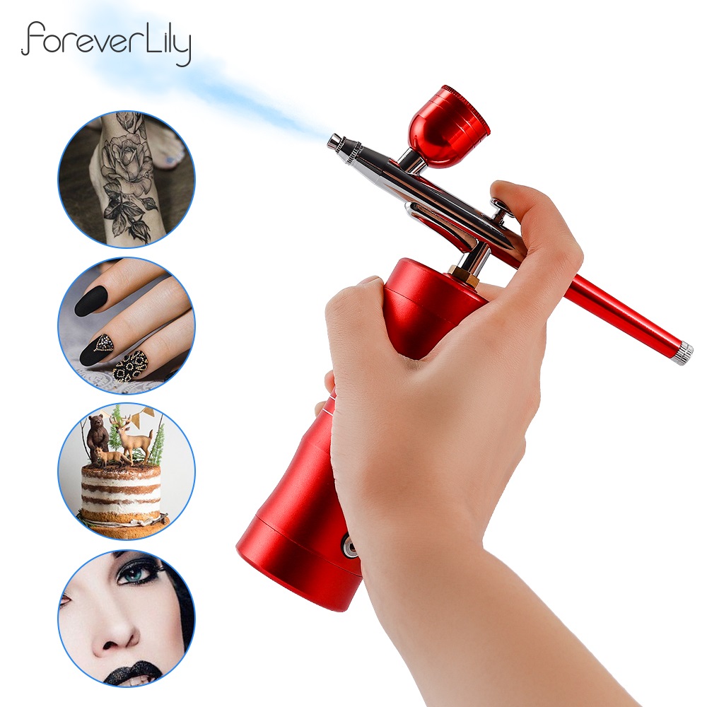 Airbrush with Compressor for Cake 0.3mm Single Action Spray Gun Airbrush  Kit for Nails Art Tattoo Body Face Paint Tool Makeup