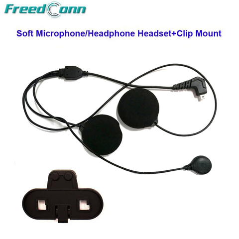 Wired Headset V6 V4 Motorcycle Bluetooth Intercom Mic/Speaker Clip Mount
