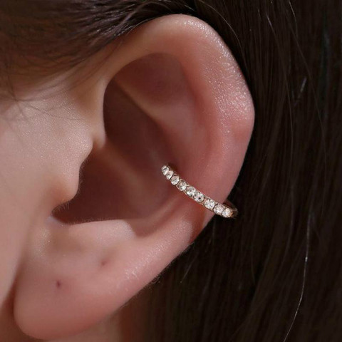 Korean Crystal Clip Earrings For Women Zircon Earing Without Hole Jewelry Fake Earrings Single Ear Bone Clip Earings Kolczyki ► Photo 1/6