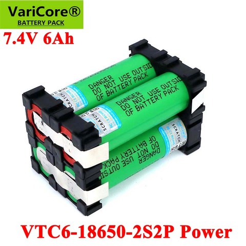 VariCore 5V/7.4V 18650 VTC6 2S2P 6000mAh 20 amps For wireless Screwdriver batteries DIY weld battery pack ► Photo 1/5