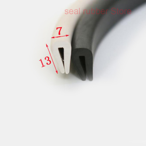 7mm x 13mm U Channel EPDM Rubber Black White Edge Trim Rubber Sealing Strip Weatherstrip Door Window Edge Guard ► Photo 1/3