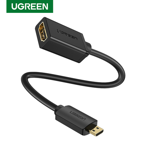 UGREEN Micro HDMI Adapter High-Speed Male to Female HD 4K 3D for Raspberry Pi 4 GoPro Mini HDMI to HDMI adapter 22cm HDMI Cable ► Photo 1/6