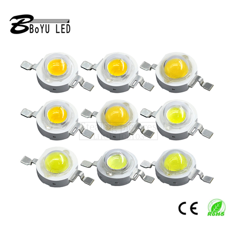 100 pcs 1W 3W high power LED CREE chip lamp beads white light red green blue yellow full spectrum uv violet infrared 1/3/5W led ► Photo 1/6