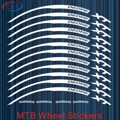 12pics/set Wheel Rim Mountain Bike 26 27.5 29er  inch Disc wheel Sticker Wheel Decorative stickers Bike Decals Wheel Stickers ► Photo 1/5