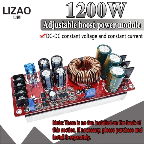 1200W 20A DC Converter Boost Step-up Power Supply Module IN 8-60V OUT 12-83V ► Photo 1/6