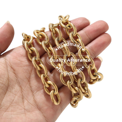 1 Meter 12x15mm Stainless Steel Cable Chain Heavy Circle Textured Chunky Chains for Punk Rock Jewelry Making ► Photo 1/6