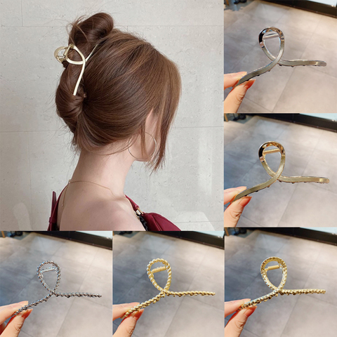 Fashion Simple Woman Hair Claws Metal Hairclips Hairpins Ladies Hairgrip Barrettes Fixed Hair Headwear Hair Accessories ► Photo 1/6