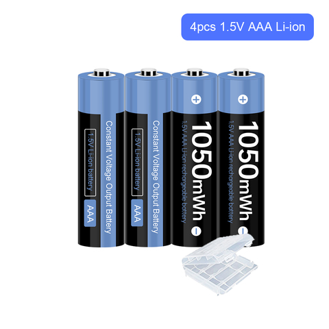 Original AAA 1.5V 1050mAh Rechargeable Li-ion Lithium Battery with 1.5v AA aaa li ion rechargeable battery charger ► Photo 1/6