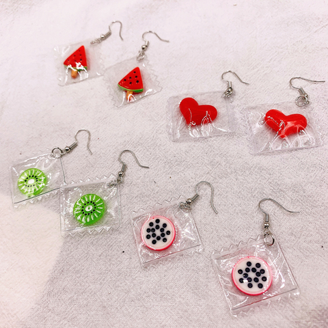 2022 New Acrylic Fruit Candy  Pendant Earrings Quality Drop Earrings for Girls Women Children Birthday Gift Lovely Jewelry ► Photo 1/5