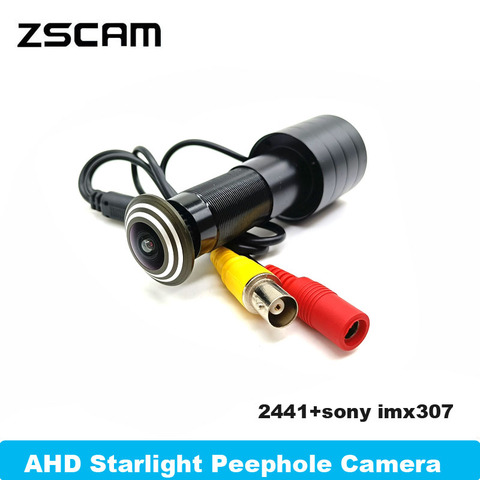 1080P Full Color Night Vision Door Eye CCTV AHD Home Video Peephole Camera SONY307 Chip Star Light 0.0001 Lux Fish eye Lens Cam ► Photo 1/6