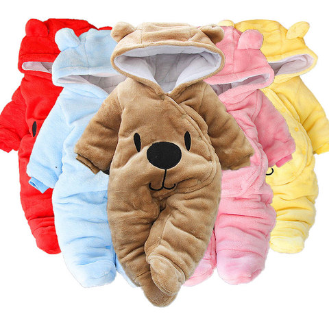 Baby girl clothes cartoon bear jumpsuit newborn baby boy clothes thick warm warm Romper crawling clothes jumpsuit baby winter ► Photo 1/6