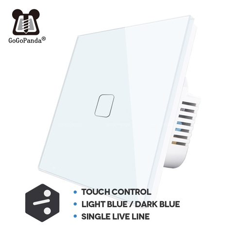 EU 1 2 3 Gang 2 Way Wall Light Controller  Home Automation Touch Switch For Stair Inside / Outside Control Switch Glass Panel ► Photo 1/6