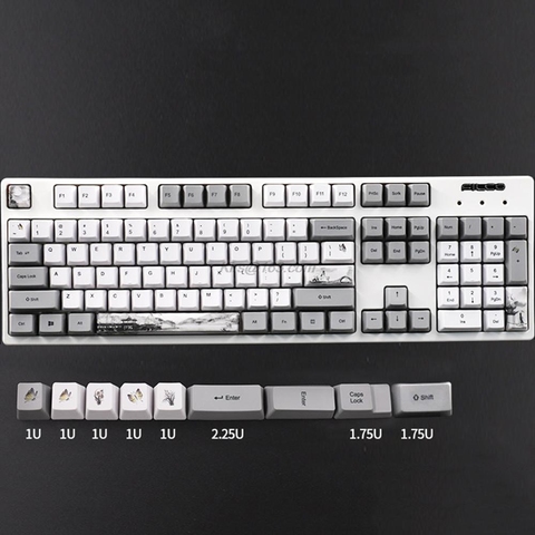 113 Key Ink Landscape Keycap OEM PBT 5-Surfaces Dye Mechanical Keyboard Keycap ► Photo 1/6