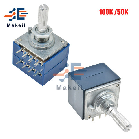 50K 100K ALPS Audio Volume Control Potentiometer RH2702 A100K A50K 8 Pins Stereo Speaker Amplifier Volume Rotary Potentiometer ► Photo 1/6