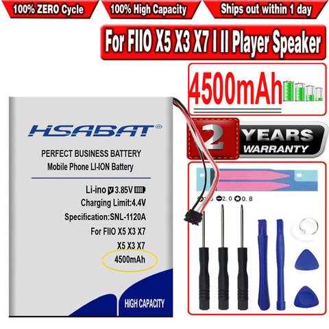 HSABAT X5 4500mAh Battery for FIIO X5 X3 X7 I II Player Speaker ► Photo 1/6