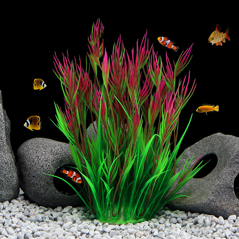 Artificial Aquarium Plants Decoration Fish Tank Water Plant Grass Ornament Plastic Underwater Aquatic Water Weeds Viewing Decor ► Photo 1/6