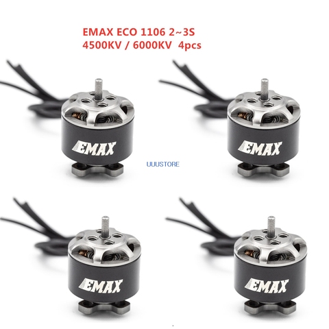 1/2/4PCS 2022 New  EMAX ECO 1106 2~3S 4500KV 6000KV CW Brushless Motor For FPV Racing Drone Frame Kit Toothpick Airplane ► Photo 1/6