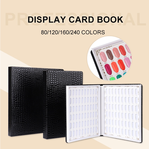 80/120/160/216/240/308 Nail Display Book Tips Leather Cover Gel Polish Display Chart Salon Tools with False Tips Showing Shelf ► Photo 1/6