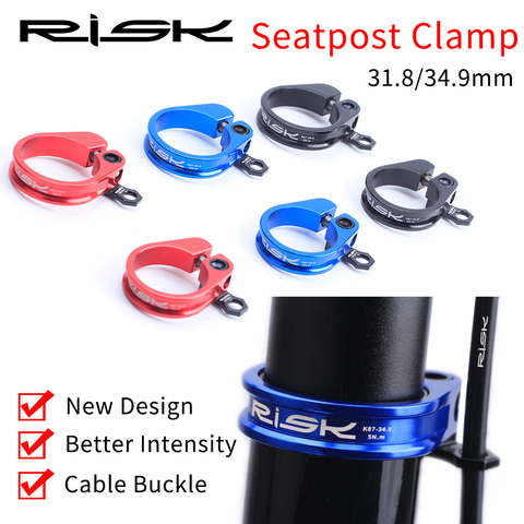 RISK New 31.8/34.9mm Aluminium Bike Seatpost Clamp Ultralight MTB Mountain Road Bicycle Seat Post Clamp With Cable Organizer ► Photo 1/5