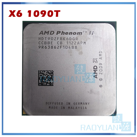 AMD Phenom X6 1090T X6-1090T 3.2GHz Six-Core CPU Processor HDT90ZFBK6DGR 125W Socket AM3 938pin ► Photo 1/2