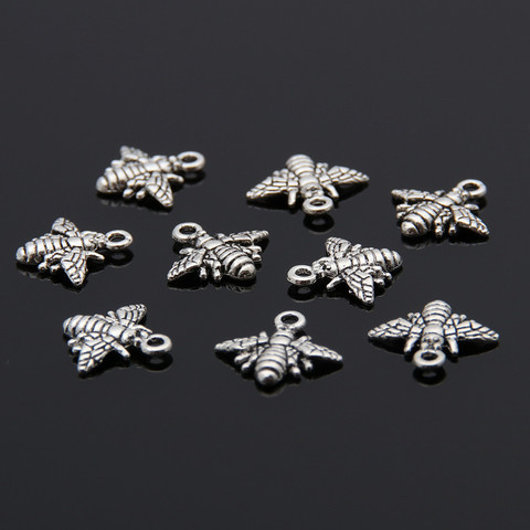 200pcs Silver Color Mini Bee Honeybee Charms Insects Animal Pendant Jewelry Making DIY Handmade Craft Accessories A3450 ► Photo 1/5