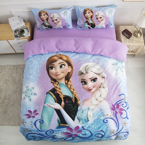 Buy Online Disney Bedding Set Purple Frozen Elsa Anna Princess Rapunzel Bella Duvet Cover Sets For Baby Children Girls Bed Birthday Gifts Alitools