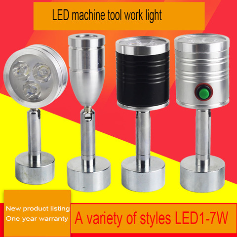 Round Magnetic Base Machine Light 1W/3W/5W/7W 24V/220V Small Flexiable LED CNC Grinder Milling Working Table Lamp Magnet Mounted ► Photo 1/5