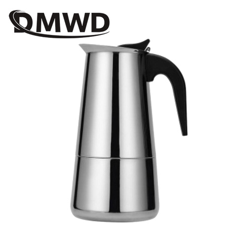 DMWD 2/4/6/9 Cups Stainless Steel Moka Latte Espresso Percolator Stovetop Coffee Maker Pot Coffee Kettles Cafetiere Kitchen Tool ► Photo 1/6