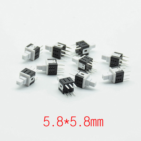 10pcs 5.8*5.8 Self-locking/reset PCB Keyboard Micro Switch Push Tactile Power Self lock On/Off Latching Switch 6pin mini 12V0.1A ► Photo 1/3