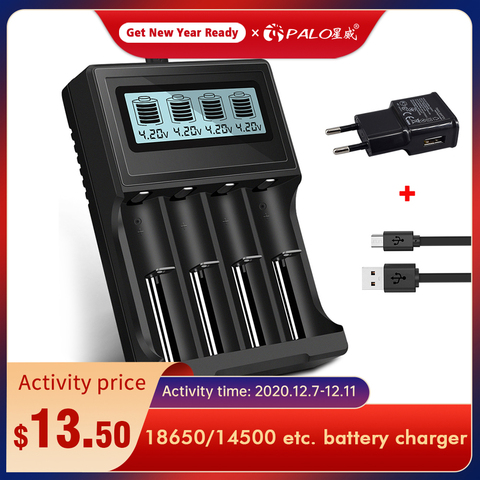 PALO 3.7V 18650 16340 14500 18500 lithium Battery Charger USB smart charger for 18650 rechargeable battery charger ► Photo 1/6