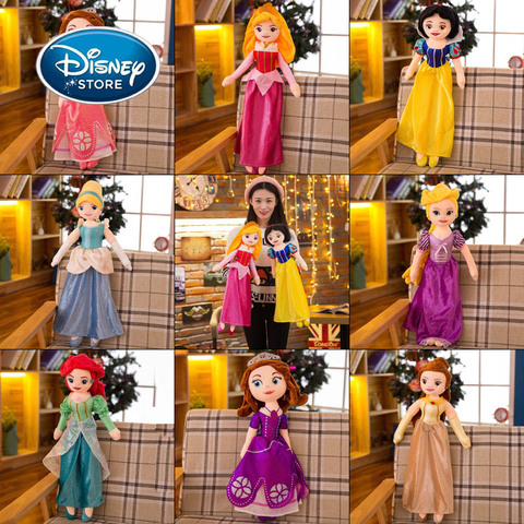 Disney Frozen 55CM Plush Dolls Fashion Gift Sweet Cute Girl Toy Sofia Belle Princess Snow Queen Anna Elsa Doll Plush Girl Toys ► Photo 1/6