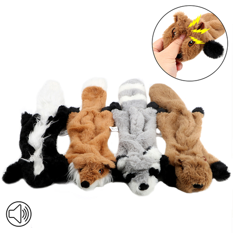 New Cute Plush Toys Squeak Pet  Dog Toys Squirrel Raccoon Fox Skunk Animal Plush Toy  Squeaky Whistling Involved Squirrel ► Photo 1/6