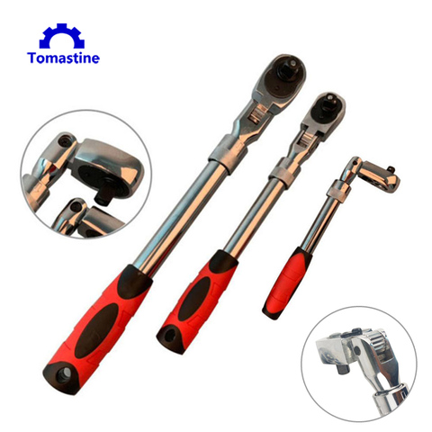 72 Teeth 1/4 1/2 3/8 Telescopic Ratchet Spanner Automatic Quick Release Adjustable 90 Degrees Scaffold Handle Ratchet Wrench Set ► Photo 1/6