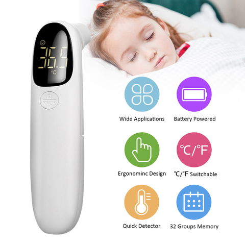 Non-Contact Thermometer Fever Infrared Thermometer LCD Display Digital Temperature Measure Tools IR thermometers for Baby Kids ► Photo 1/6