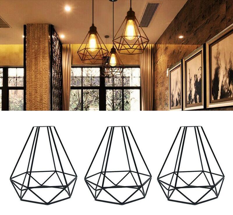 Iron Wire Bulb Cage Clamp On Metal Lamp Guard Vintage Lights Lampshade 