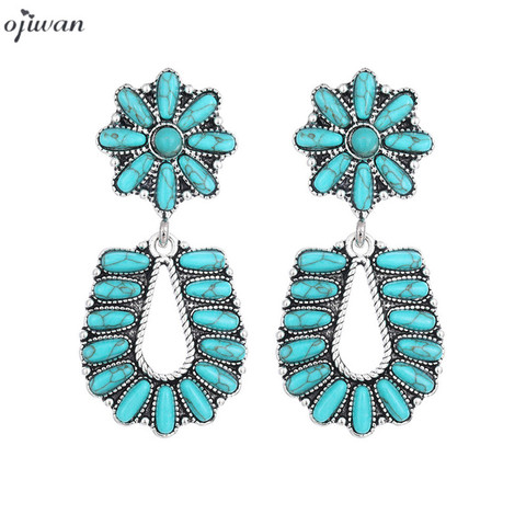 Bohemian Earrings For Women Statement Ethnic Earrings Vintage Stone Earrings Studs Western Jewelry 2022 ► Photo 1/5