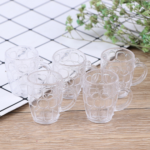 5pcs/set 1:12 Scale Resin Transparent Home Glass Model Goblet Miniature Mini Wine Beer Cup Dollhouse Craft DIY Parts ► Photo 1/6