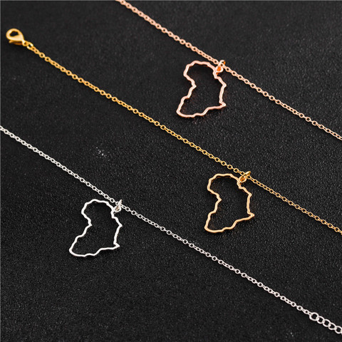 Necklaces Motherland Necklace Fashion Female Simple For Creative Rose Gold Map Women Chain Africa Ladies Party Pendants Jewelry ► Photo 1/4